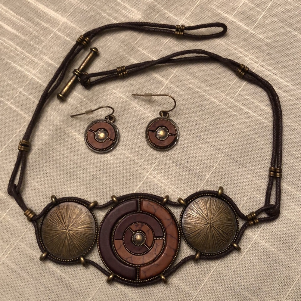 VINTAGE BIJOUX TERNER NECKLACE & EARRINGS NICKEL LEAD & CADMIUM FREE - #543